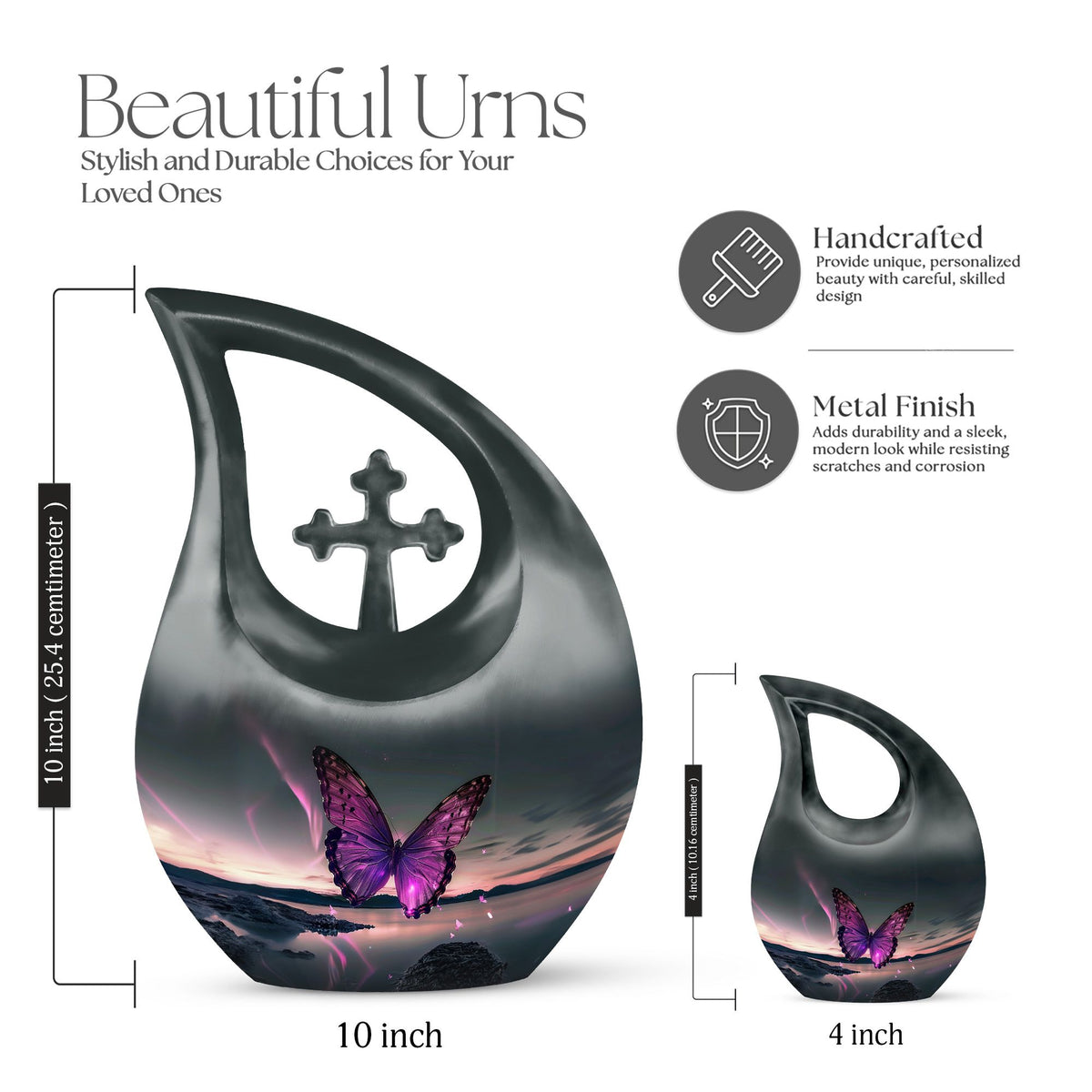 Purple Butterfly Urns For Ashes - Urns For Ashes Adult Female