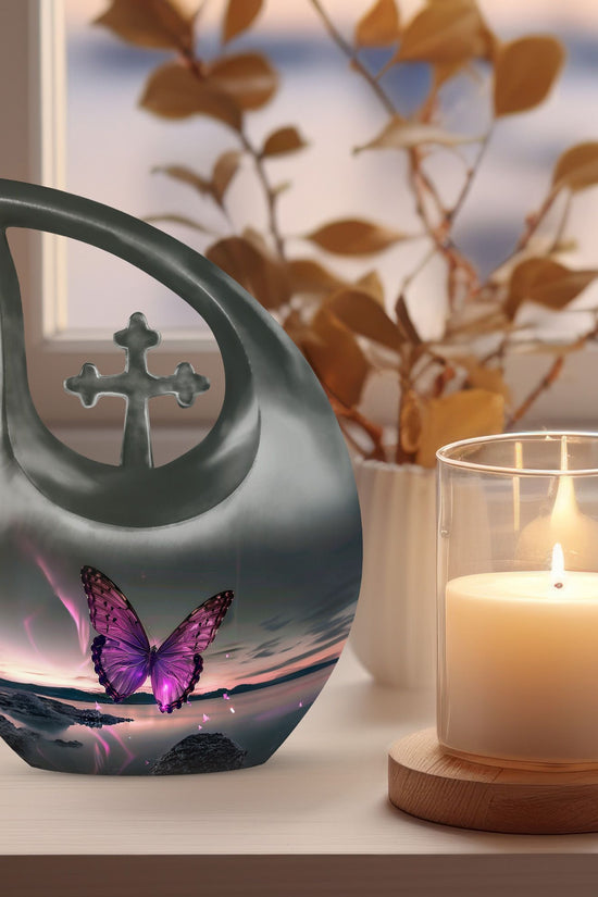 Purple Butterfly Urns For Ashes - Urns For Ashes Adult Female
