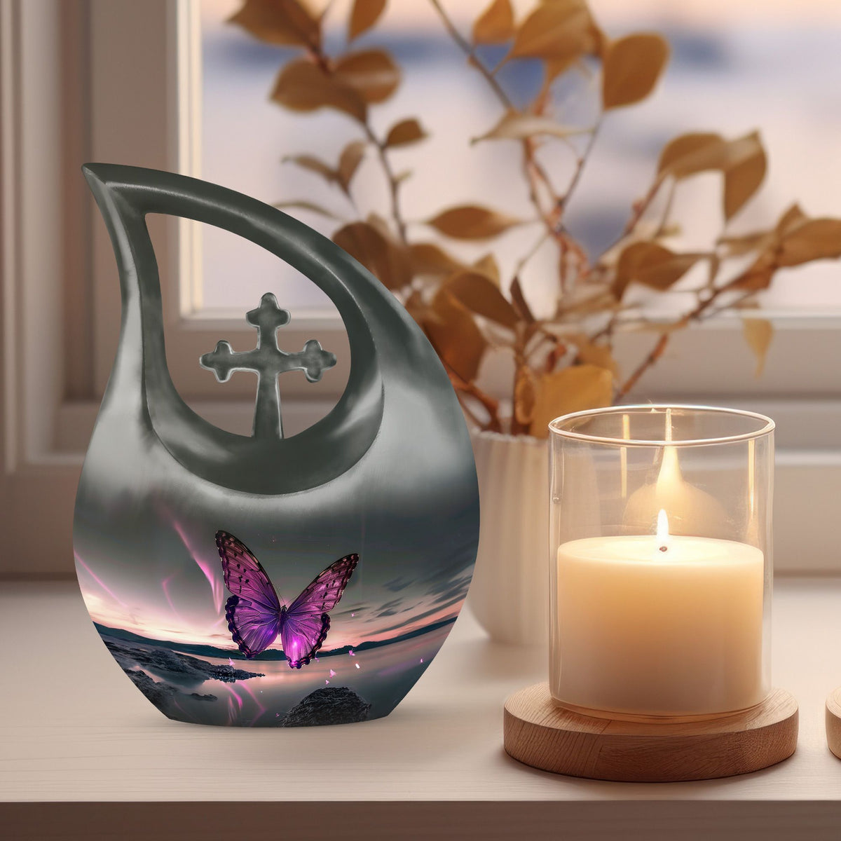 Purple Butterfly Urns For Ashes - Urns For Ashes Adult Female