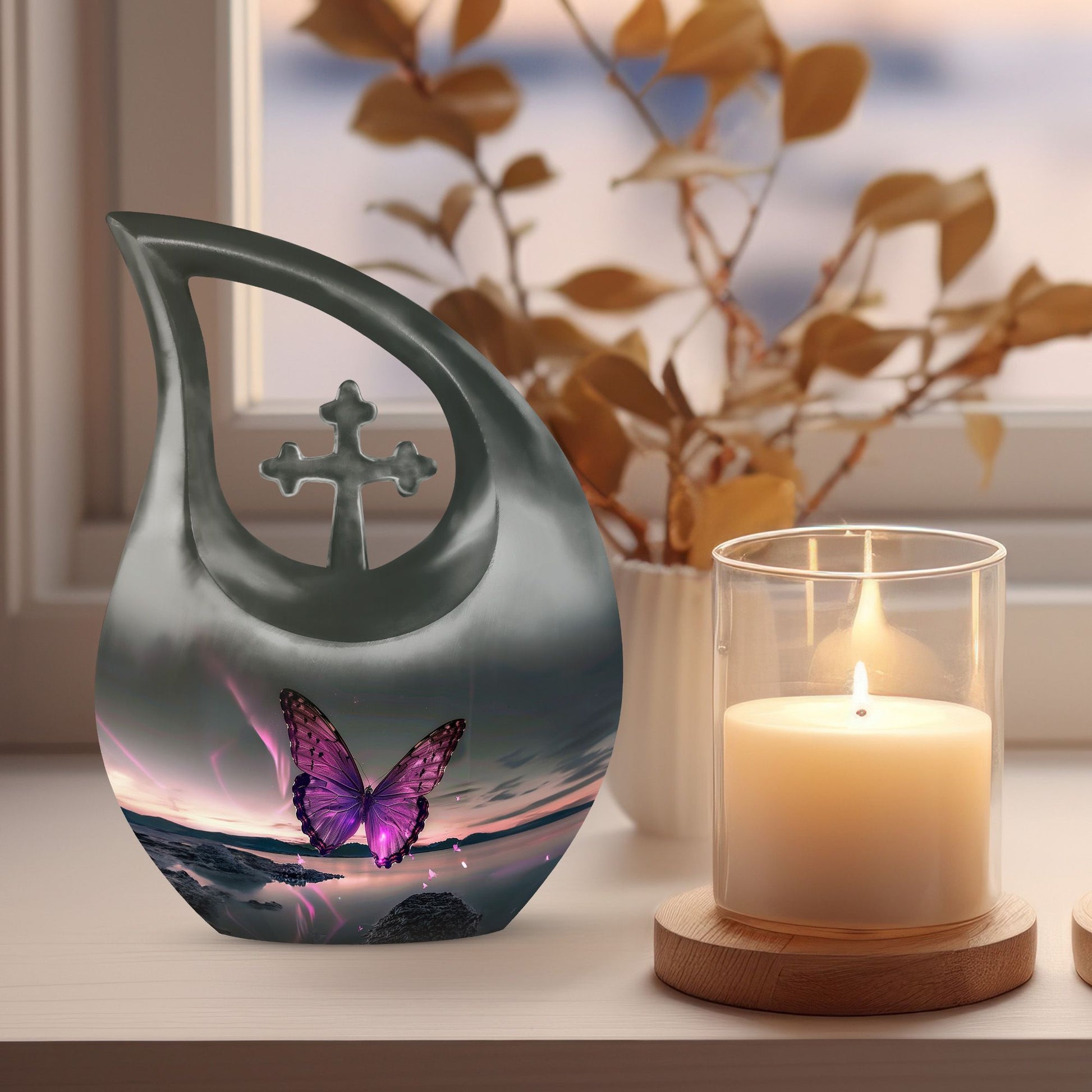 Purple Butterfly Urns For Ashes - Urns For Ashes Adult Female