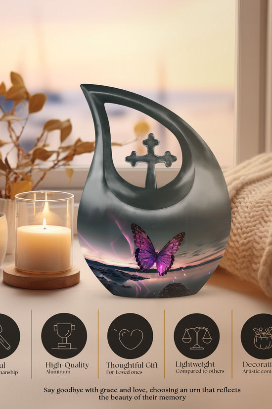 Purple Butterfly Urns For Ashes - Urns For Ashes Adult Female