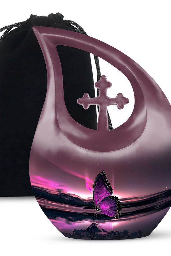 Purple Butterfly Urns For Ashes - Urn For Human Ashes Adult Male
