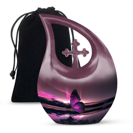Purple Butterfly Urns For Ashes - Urn For Human Ashes Adult Male