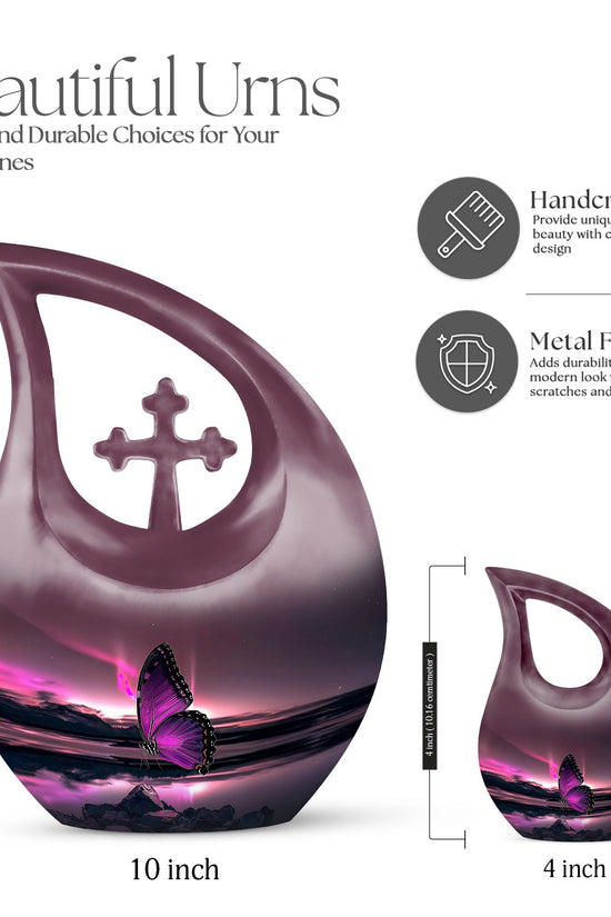 Purple Butterfly Urns For Ashes - Urn For Human Ashes Adult Male