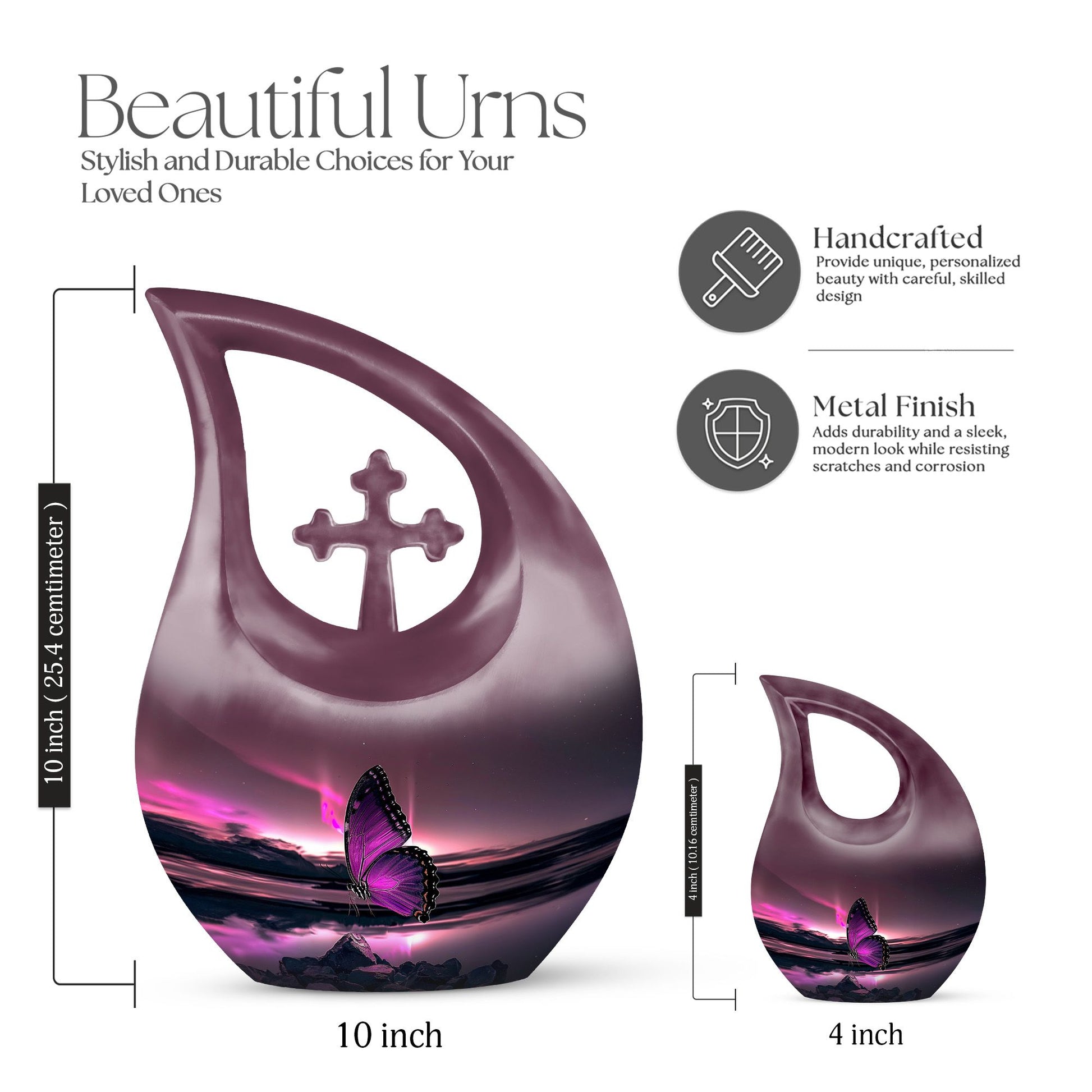Purple Butterfly Urns For Ashes - Urn For Human Ashes Adult Male