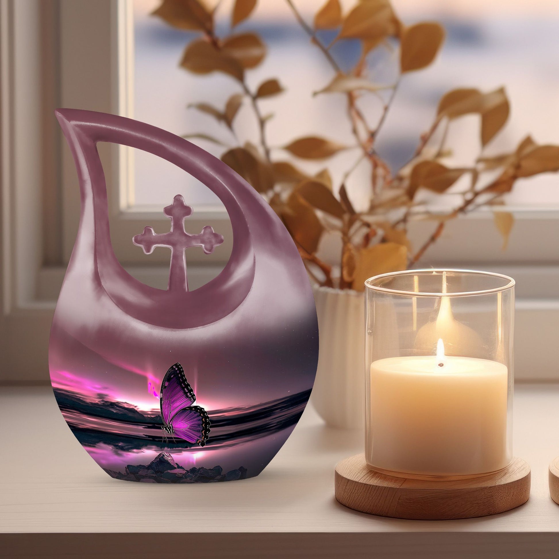 Purple Butterfly Urns For Ashes - Urn For Human Ashes Adult Male