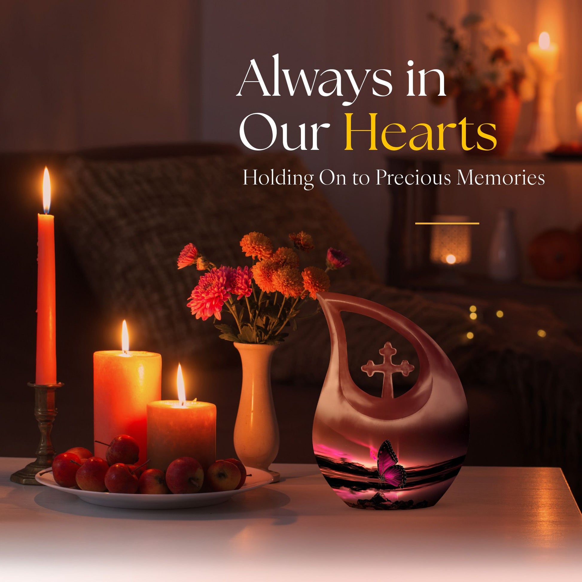 Purple Butterfly Urns For Ashes - Urn For Human Ashes Adult Male