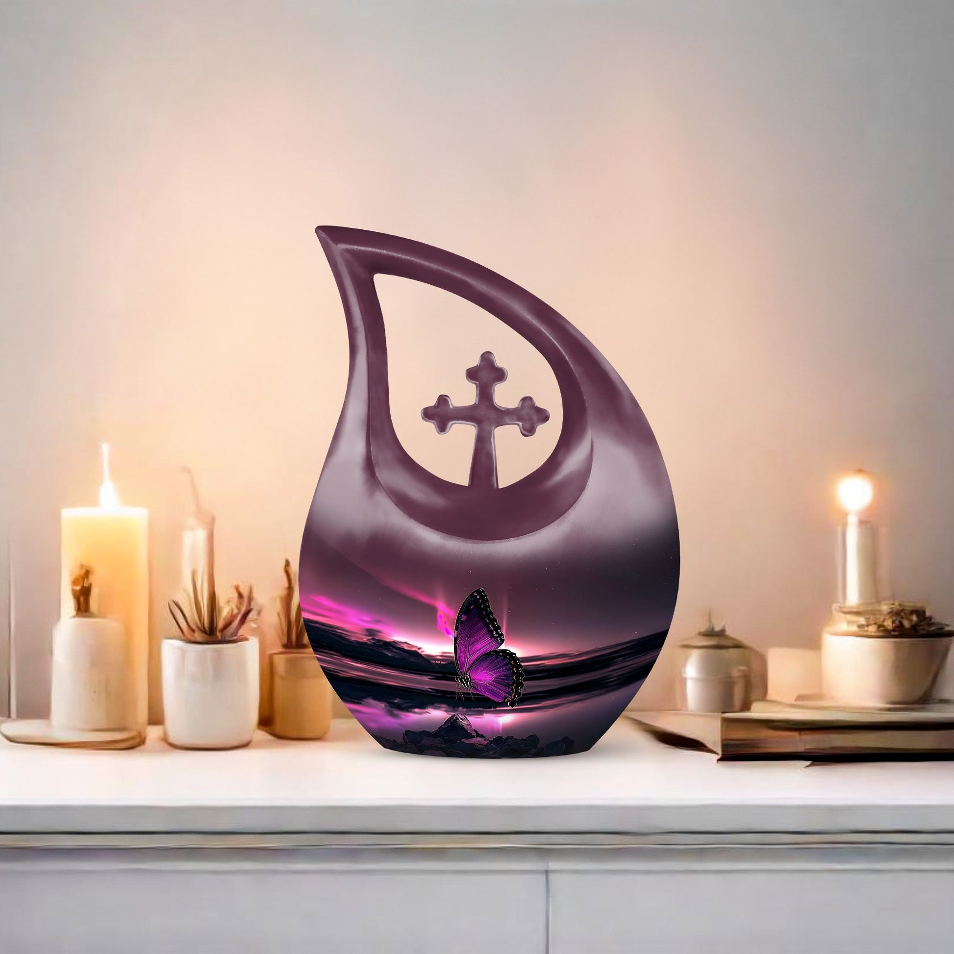 Purple Butterfly Urns For Ashes - Urn For Human Ashes Adult Male