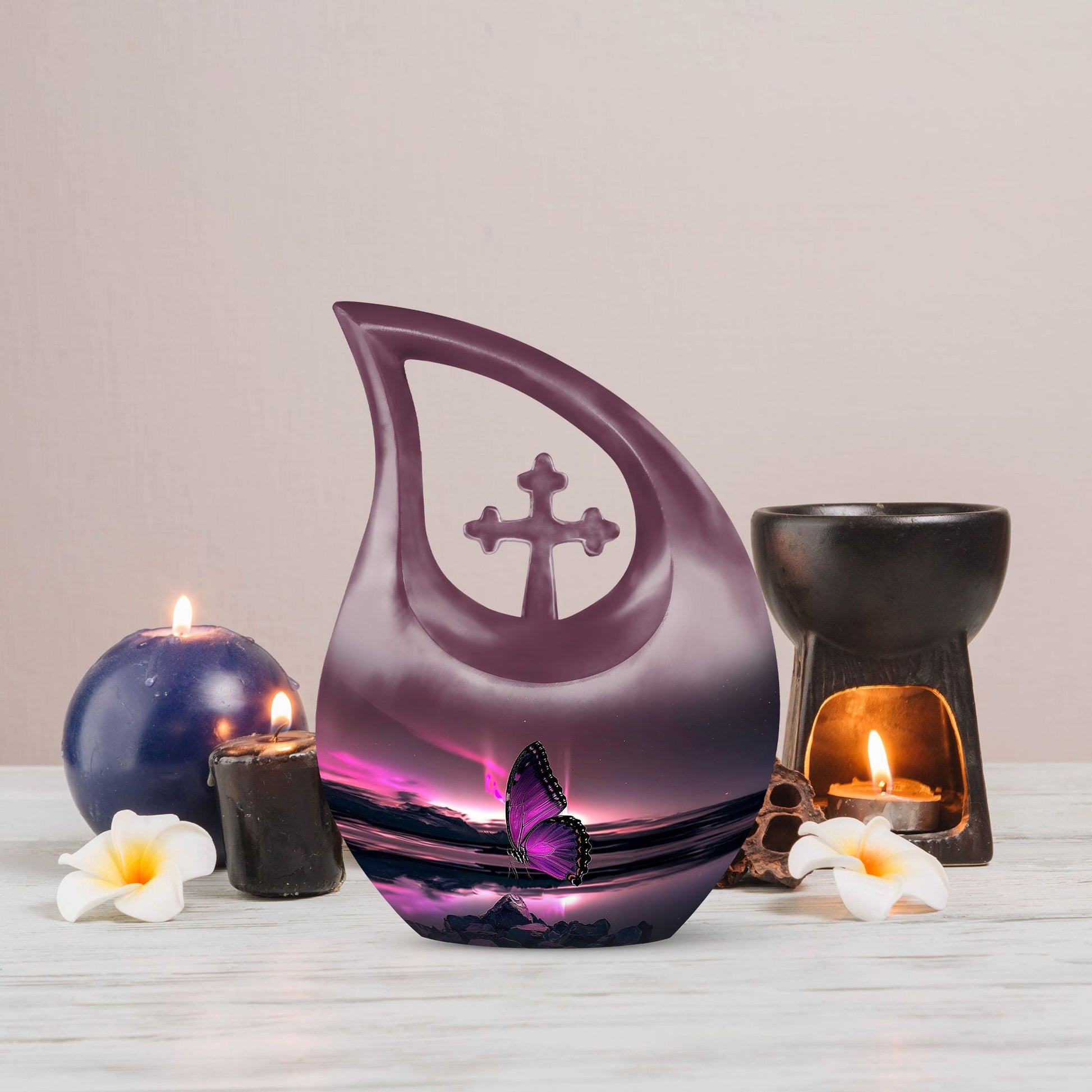Purple Butterfly Urns For Ashes - Urn For Human Ashes Adult Male