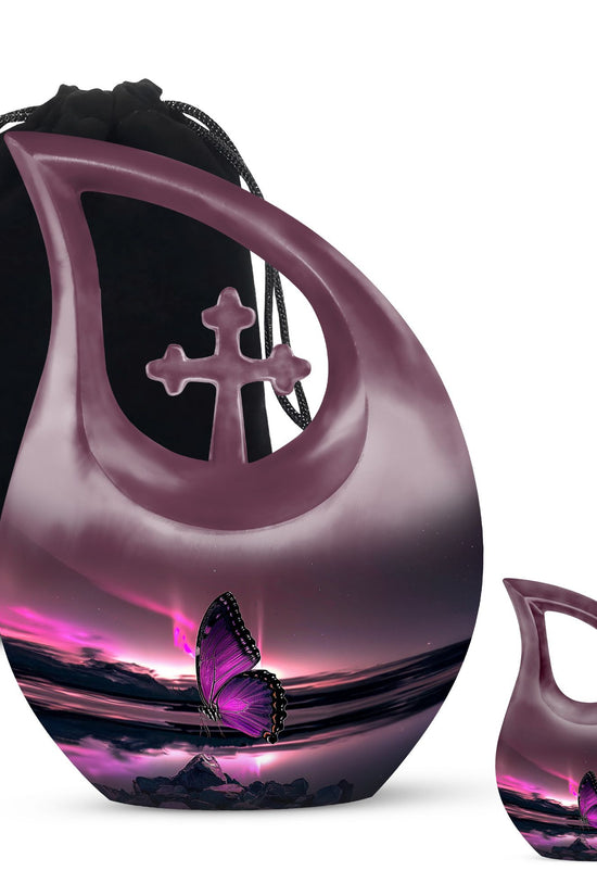 Purple Butterfly Urns For Ashes - Urn For Human Ashes Adult Male