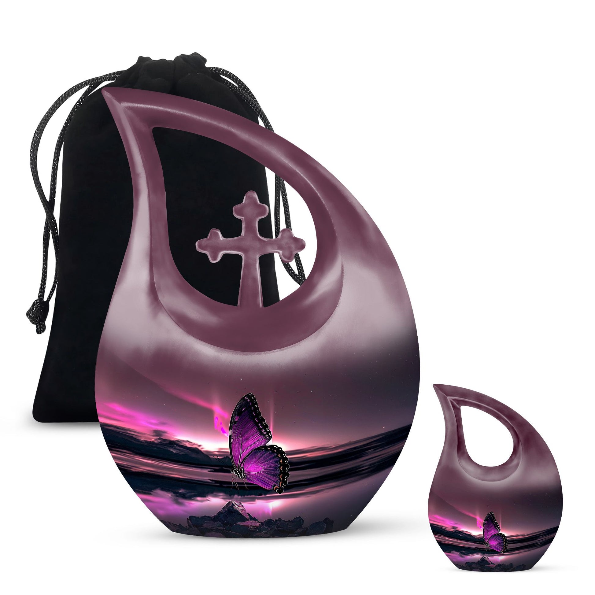 Purple Butterfly Urns For Ashes - Urn For Human Ashes Adult Male