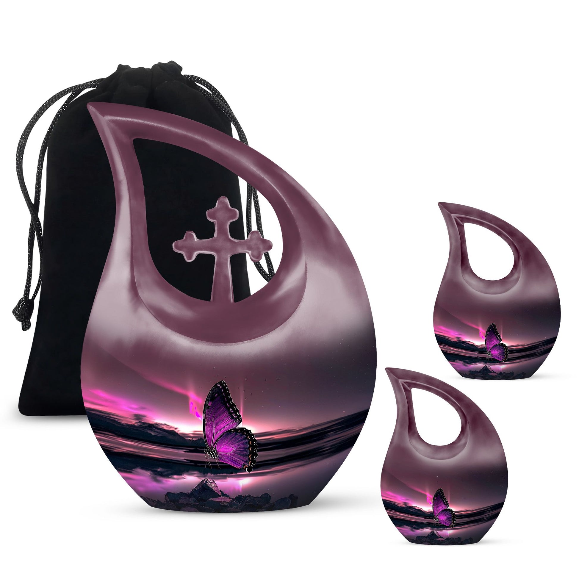 Purple Butterfly Urns For Ashes - Urn For Human Ashes Adult Male