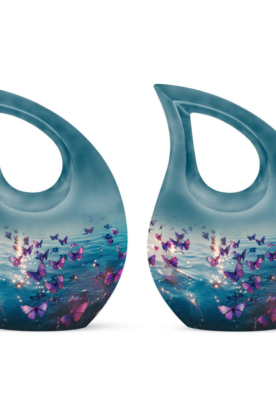 Purple Butterfly Urns For Ashes - Urns For Adult Female