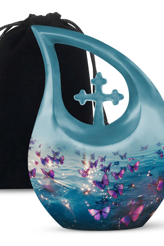 Purple Butterfly Urns For Ashes - Urns For Adult Female
