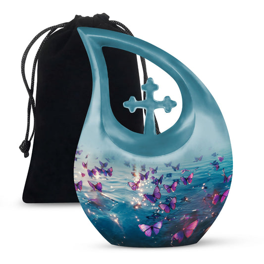 Purple Butterfly Urns For Ashes - Urns For Adult Female