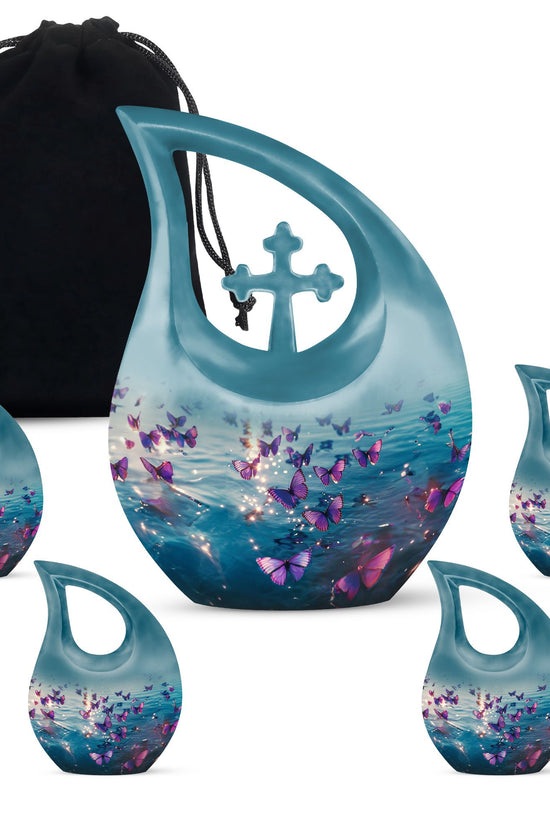 Purple Butterfly Urns For Ashes - Urns For Adult Female