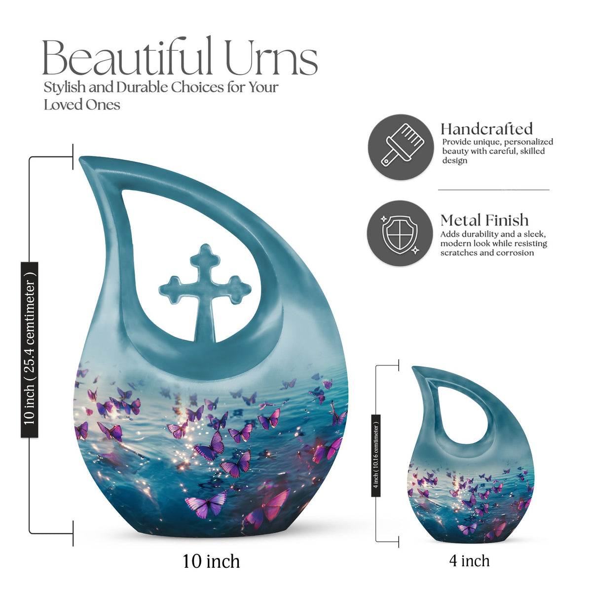 Purple Butterfly Urns For Ashes - Urns For Adult Female
