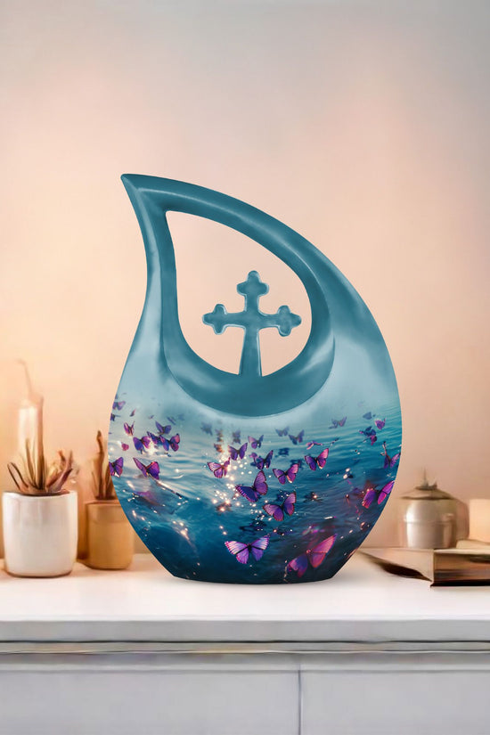 Purple Butterfly Urns For Ashes - Urns For Adult Female