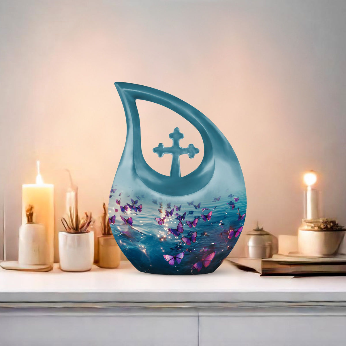 Purple Butterfly Urns For Ashes - Urns For Adult Female