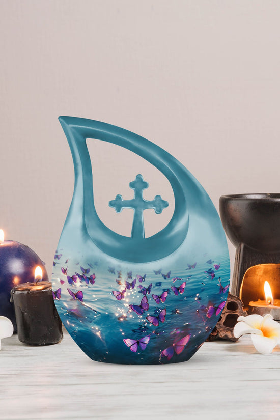 Purple Butterfly Urns For Ashes - Urns For Adult Female