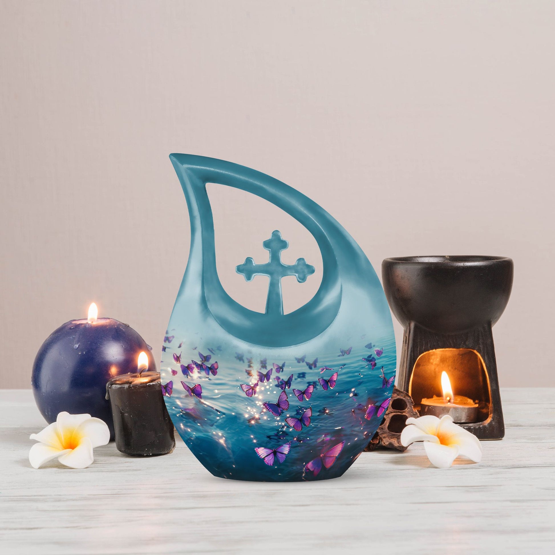 Purple Butterfly Urns For Ashes - Urns For Adult Female