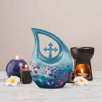 Purple Butterfly Urns For Ashes - Urns For Adult Female