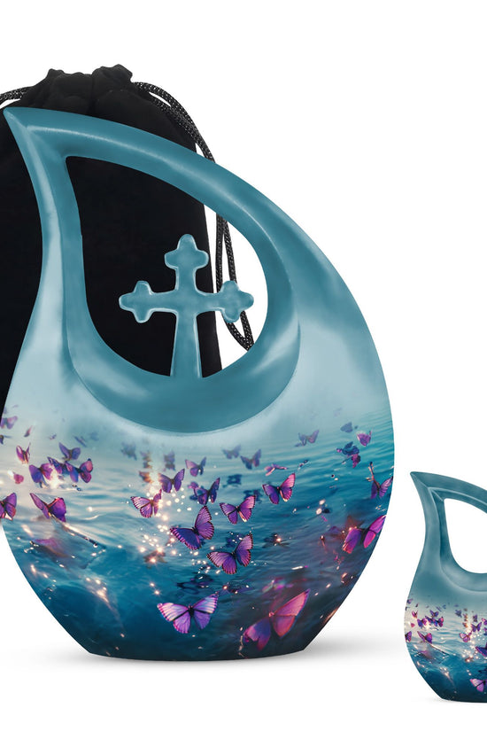 Purple Butterfly Urns For Ashes - Urns For Adult Female