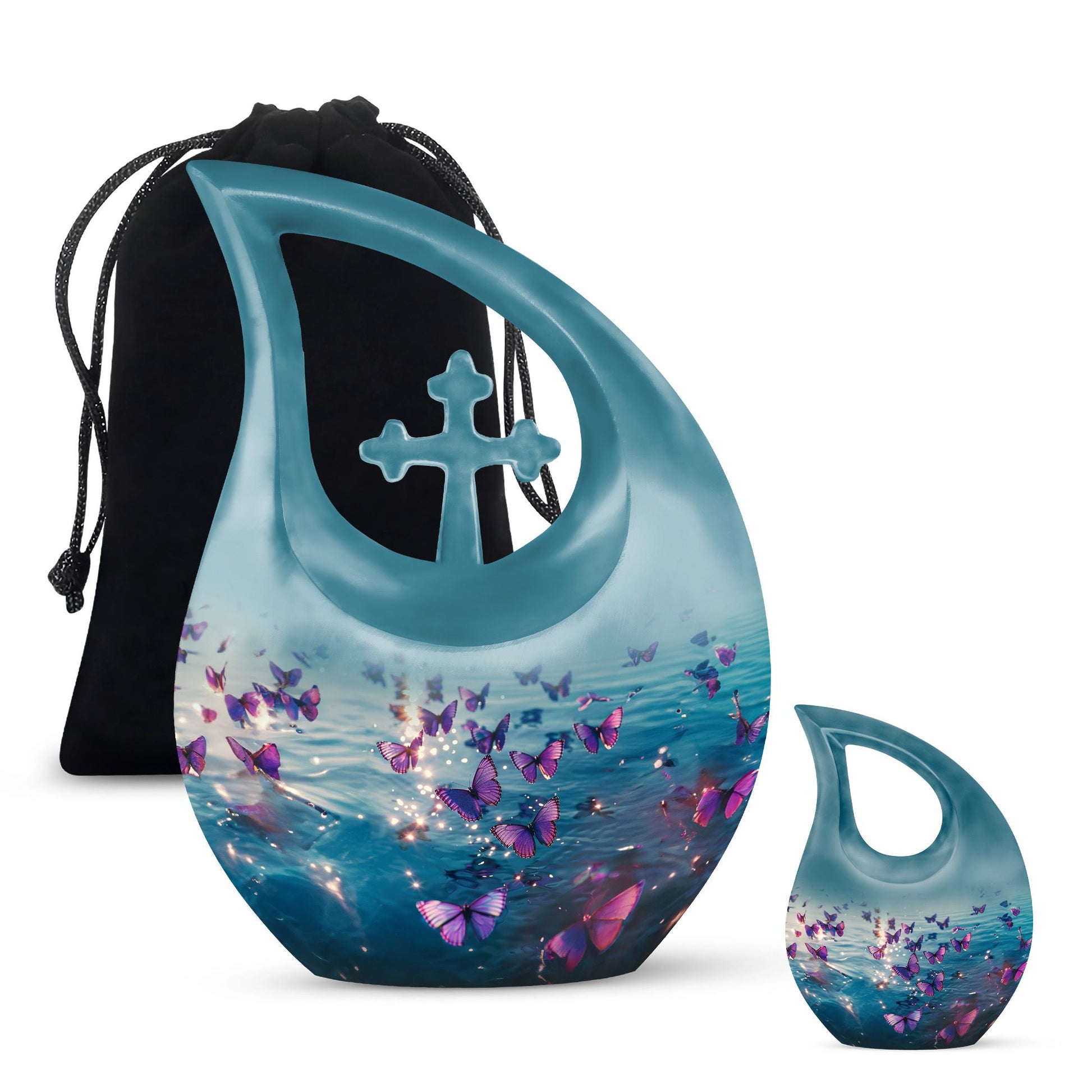 Purple Butterfly Urns For Ashes - Urns For Adult Female