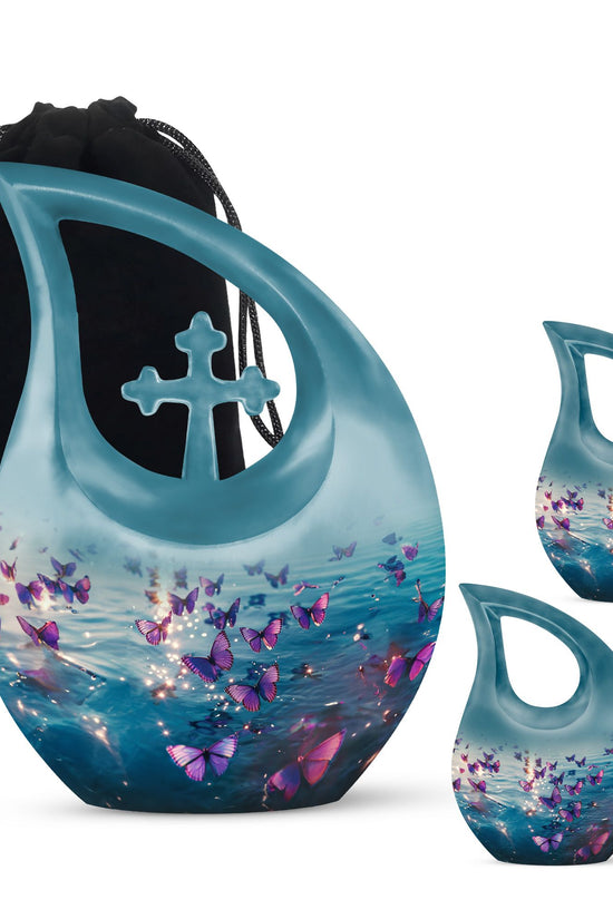 Purple Butterfly Urns For Ashes - Urns For Adult Female