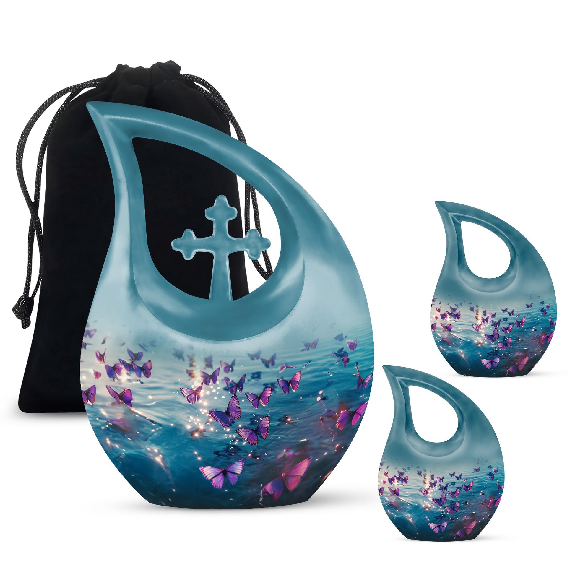 Purple Butterfly Urns For Ashes - Urns For Adult Female