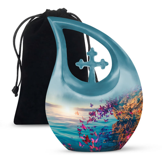 Purple Butterfly Urns For Ashes - Urns For Human Ashes Adult Male