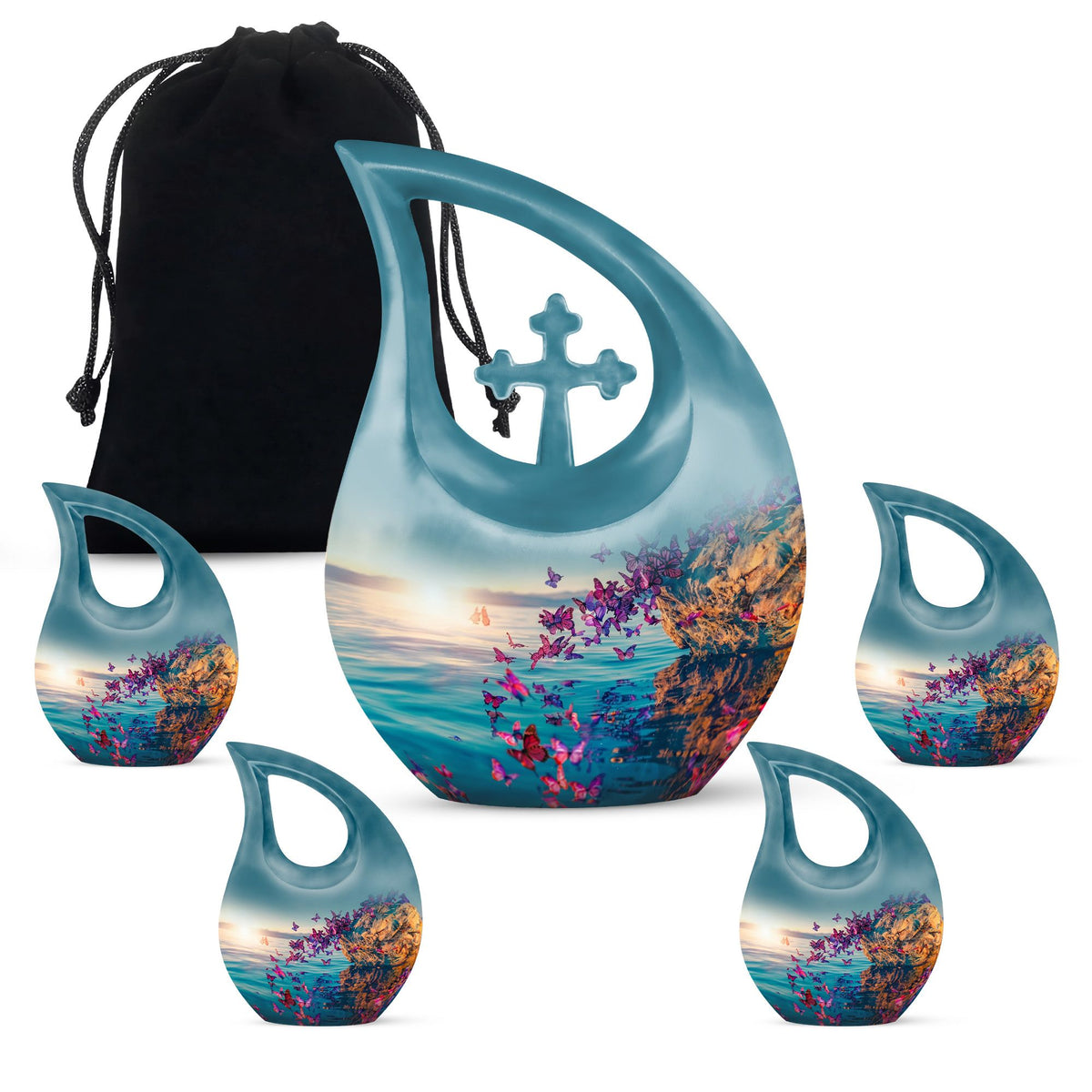 Purple Butterfly Urns For Ashes - Urns For Human Ashes Adult Male