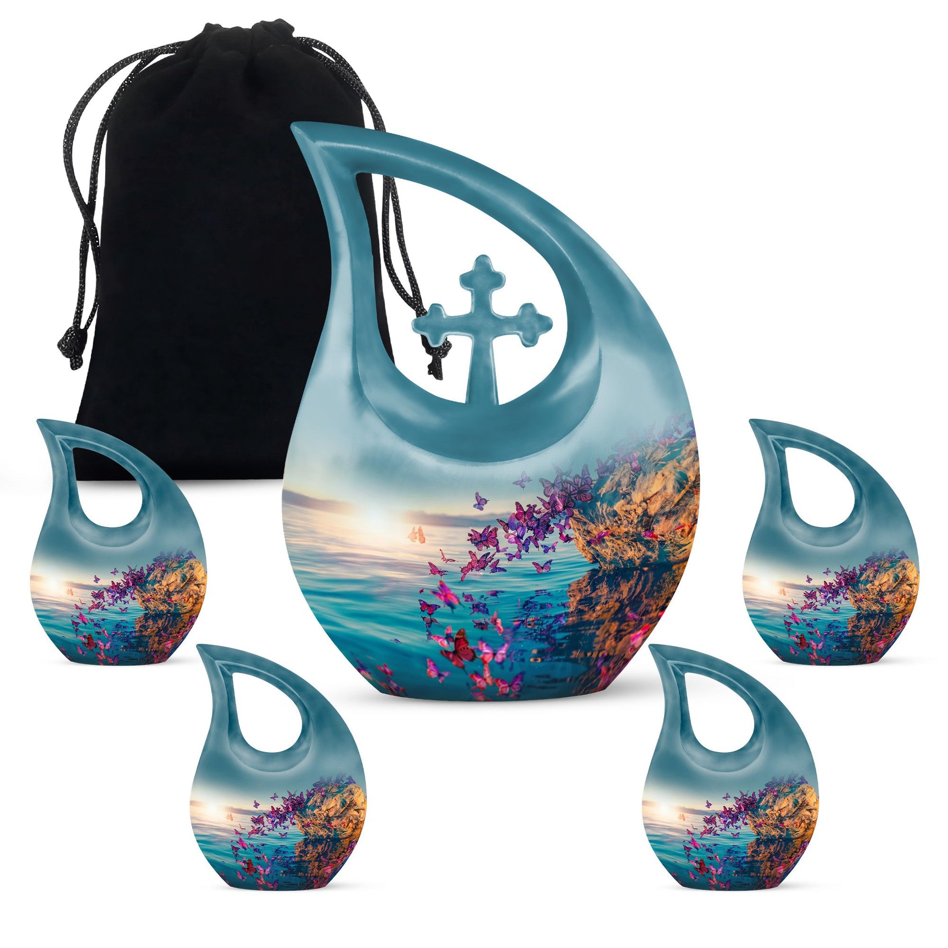 Purple Butterfly Urns For Ashes - Urns For Human Ashes Adult Male
