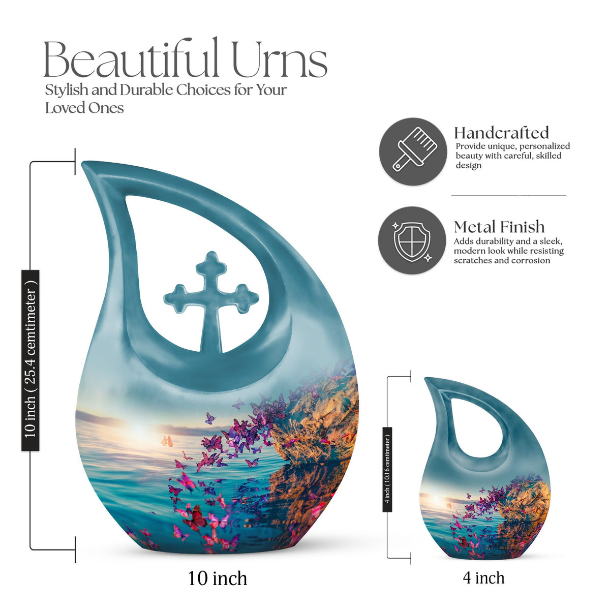 Purple Butterfly Urns For Ashes - Urns For Human Ashes Adult Male