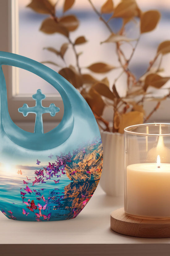 Purple Butterfly Urns For Ashes - Urns For Human Ashes Adult Male
