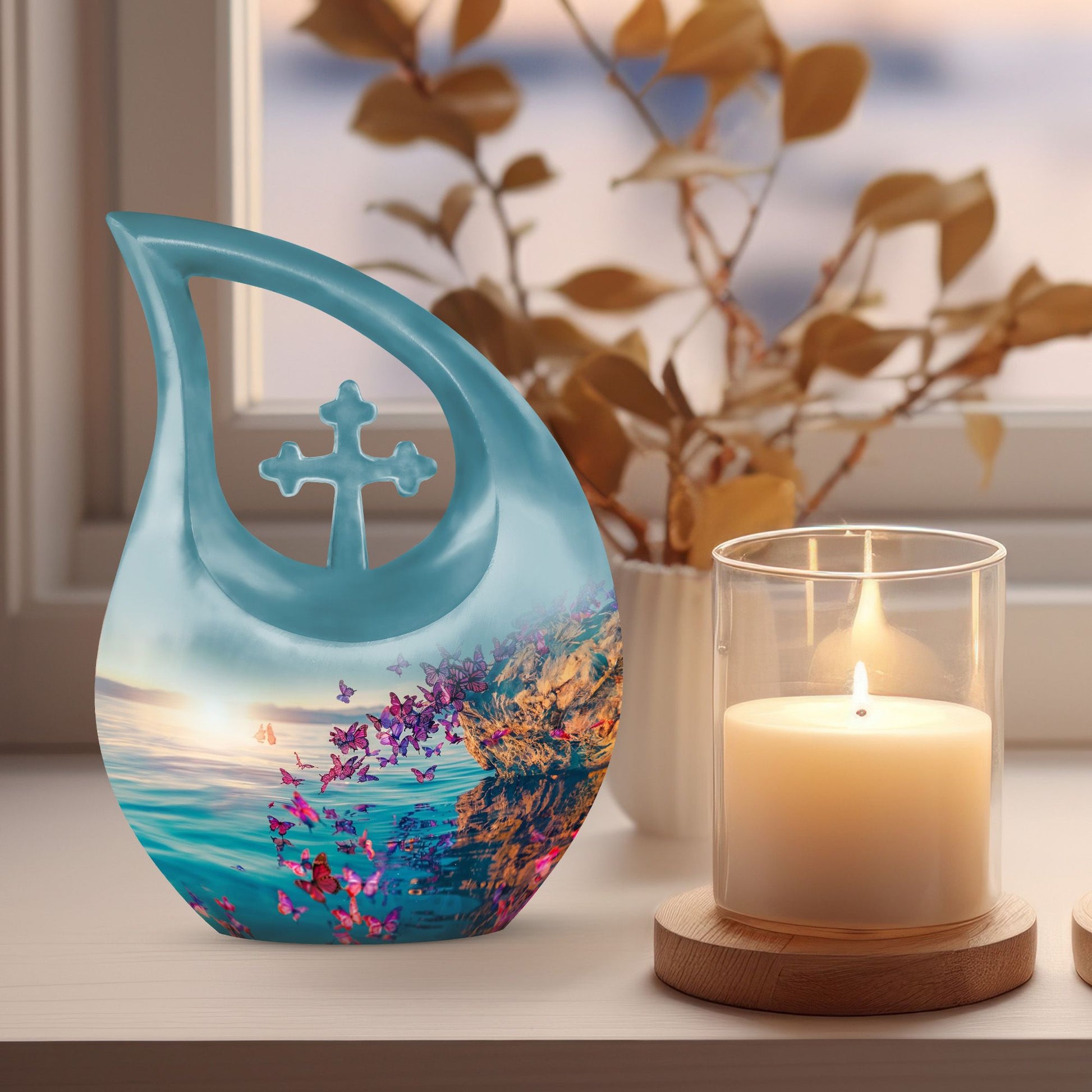 Purple Butterfly Urns For Ashes - Urns For Human Ashes Adult Male