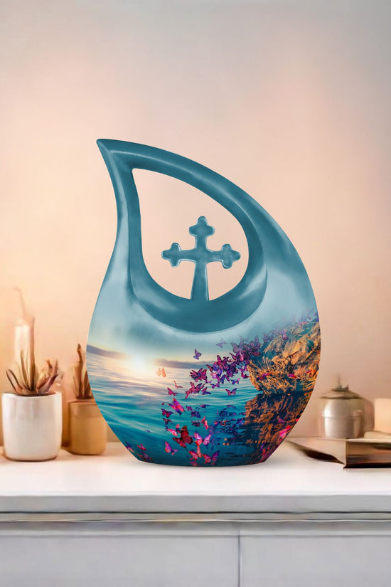 Purple Butterfly Urns For Ashes - Urns For Human Ashes Adult Male