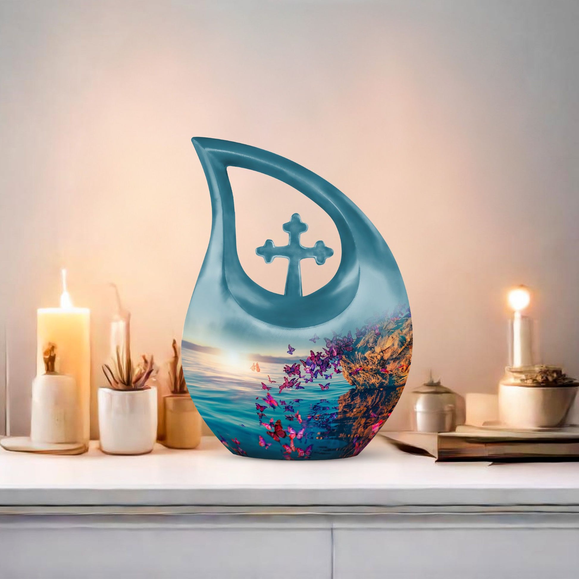Purple Butterfly Urns For Ashes - Urns For Human Ashes Adult Male