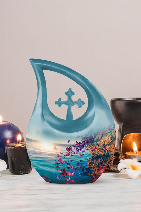 Purple Butterfly Urns For Ashes - Urns For Human Ashes Adult Male