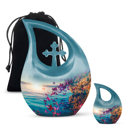 Purple Butterfly Urns For Ashes - Urns For Human Ashes Adult Male