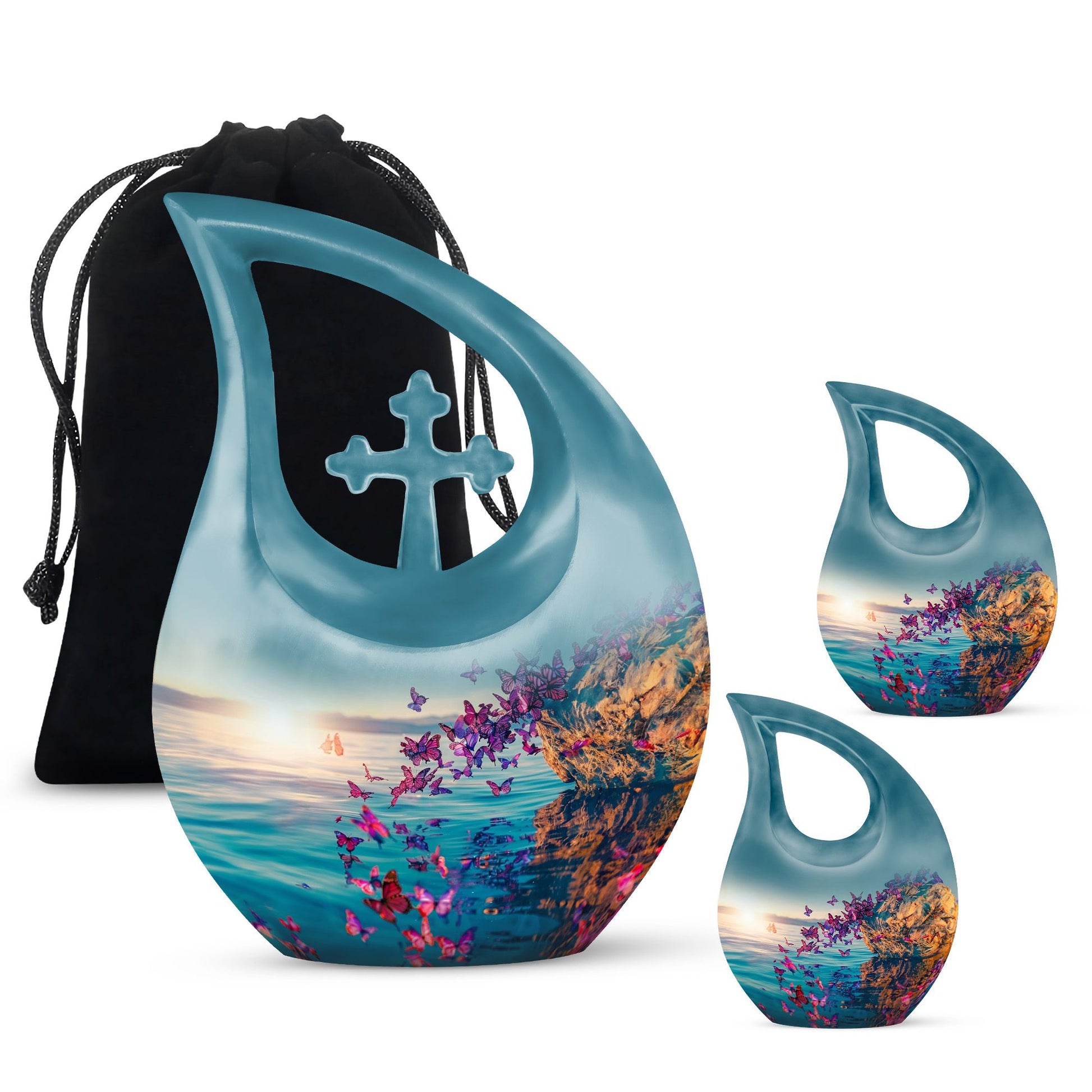 Purple Butterfly Urns For Ashes - Urns For Human Ashes Adult Male