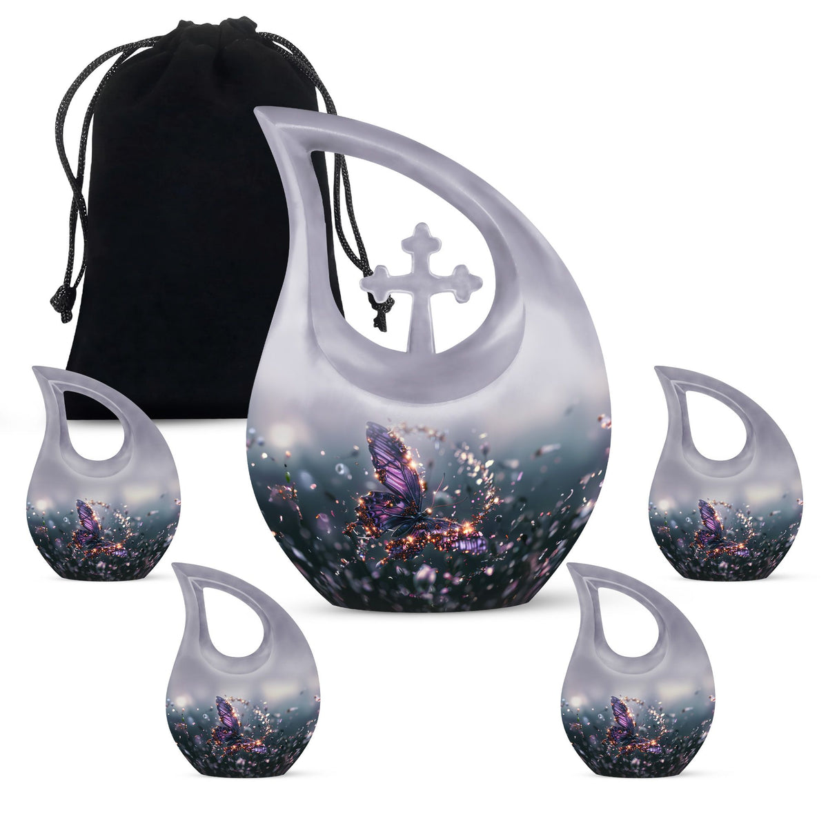 Purple Butterfly Urns For Ashes - Urn For Ashes Adult Male Small Keepsake