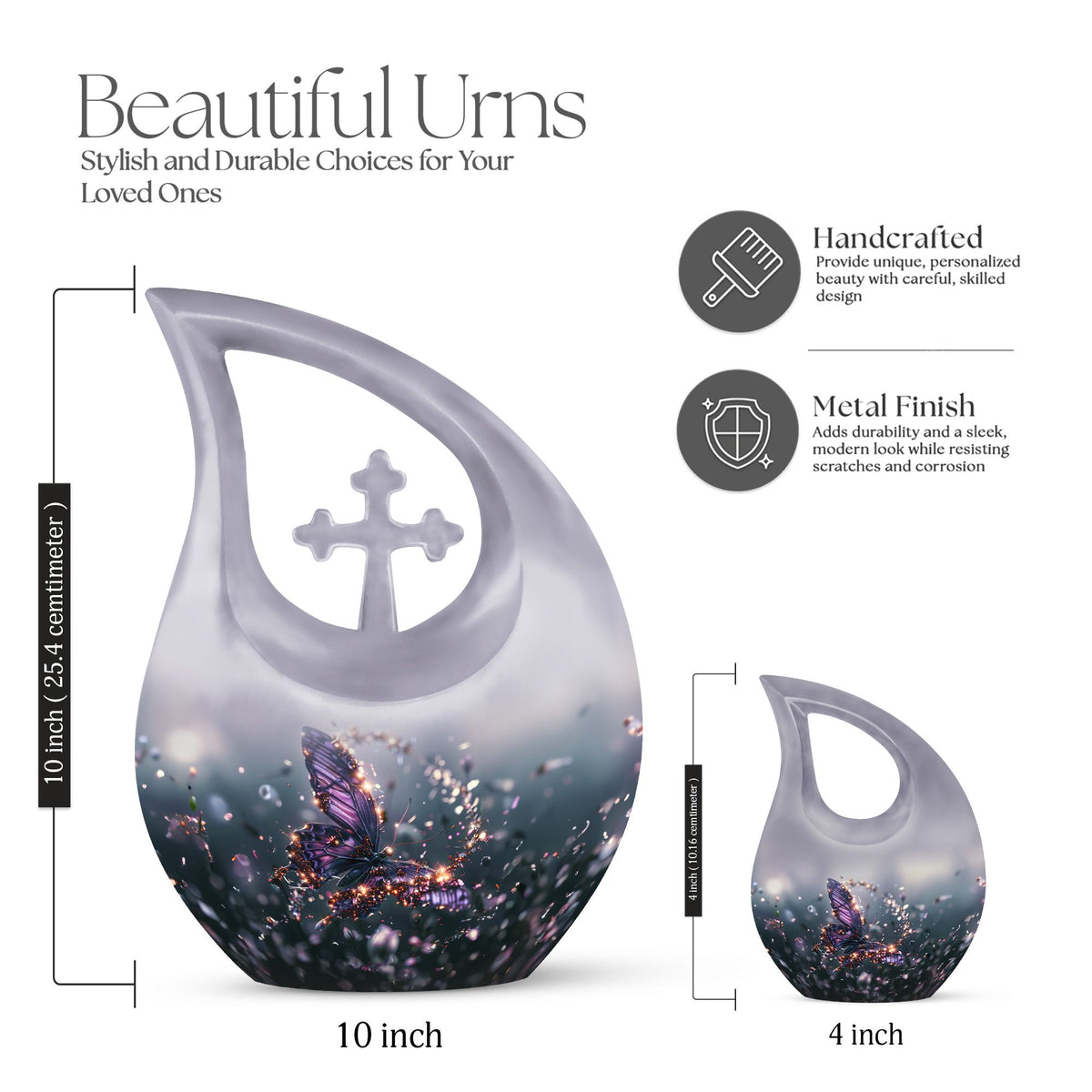 Purple Butterfly Urns For Ashes - Urn For Ashes Adult Male Small Keepsake