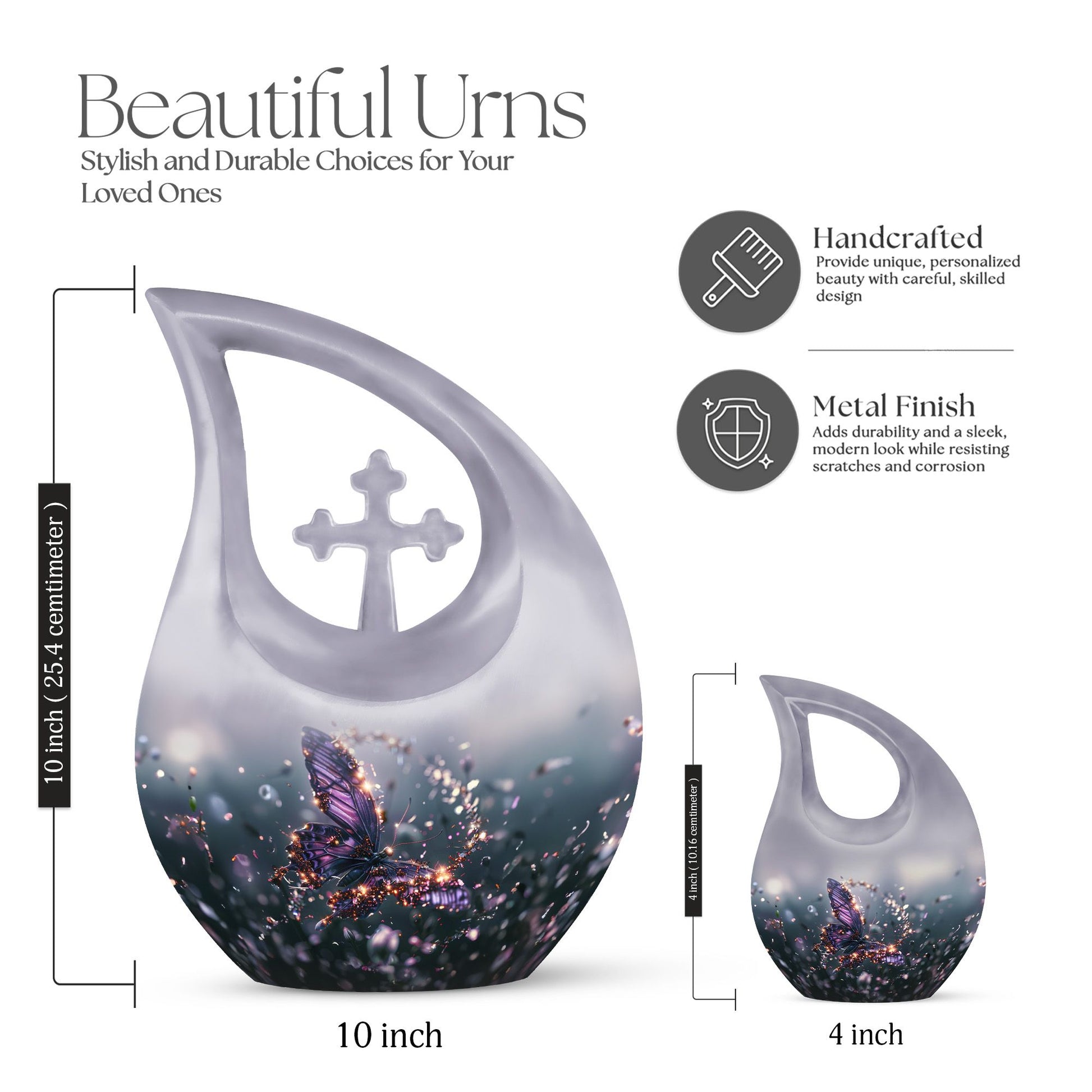 Purple Butterfly Urns For Ashes - Urn For Ashes Adult Male Small Keepsake