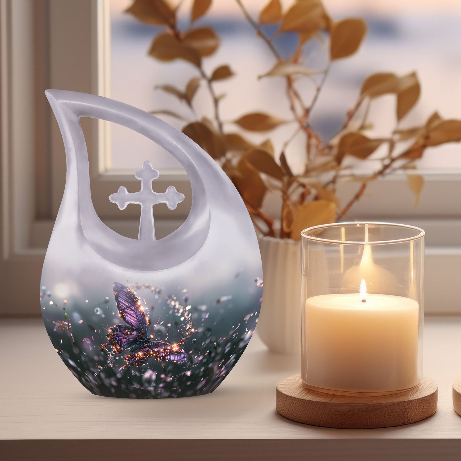 Purple Butterfly Urns For Ashes - Urn For Ashes Adult Male Small Keepsake
