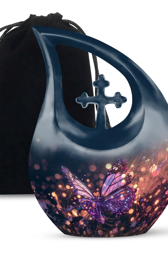 Purple Butterfly Urns For Ashes - Small Urns For Human Ashes Adult Female
