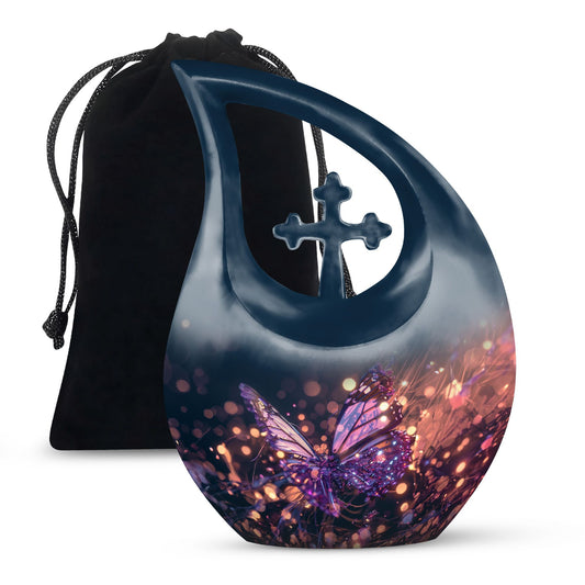 Purple Butterfly Urns For Ashes - Small Urns For Human Ashes Adult Female