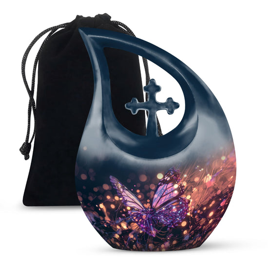 Purple Butterfly Urns For Ashes - Small Urns For Human Ashes Adult Female