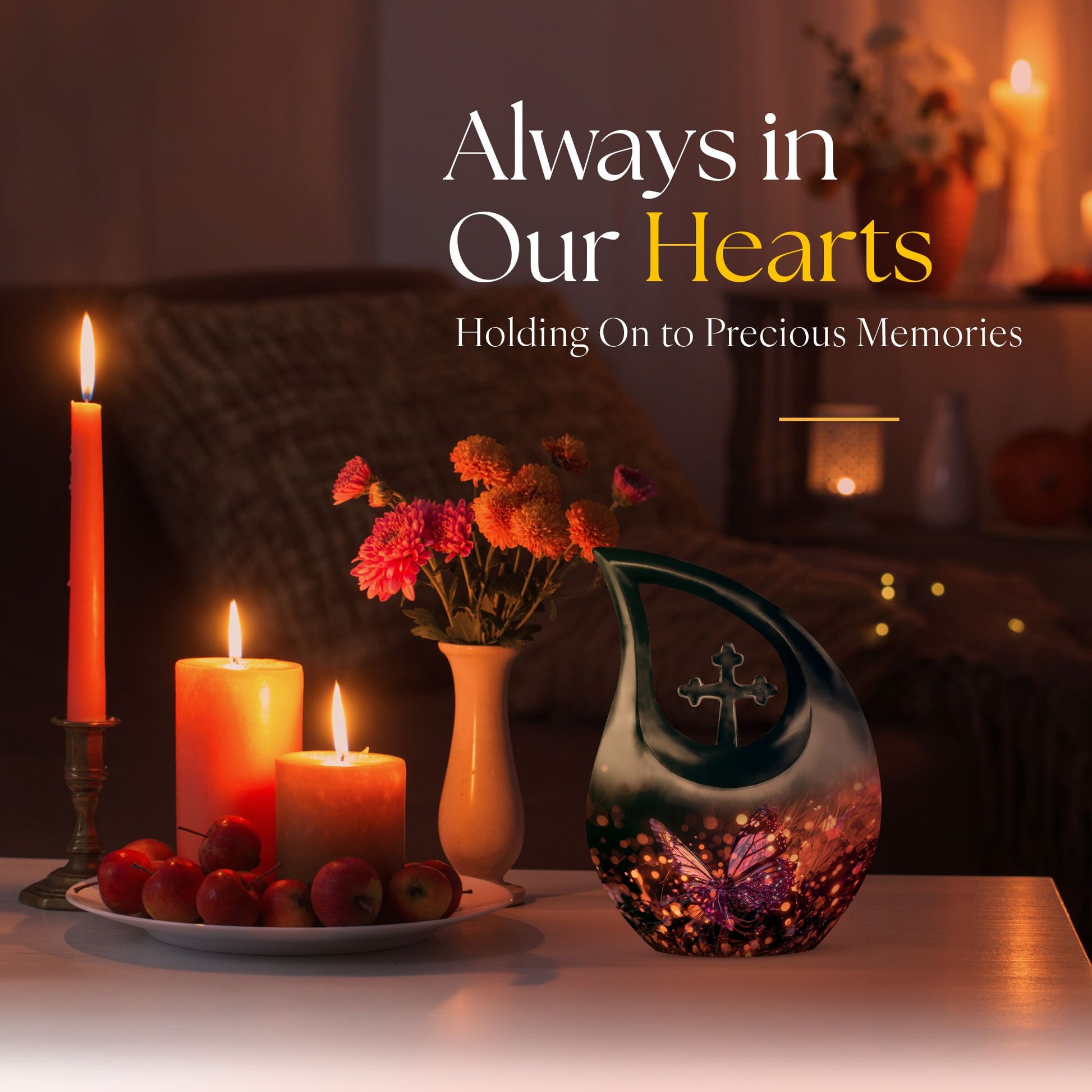 Purple Butterfly Urns For Ashes - Small Urns For Human Ashes Adult Female
