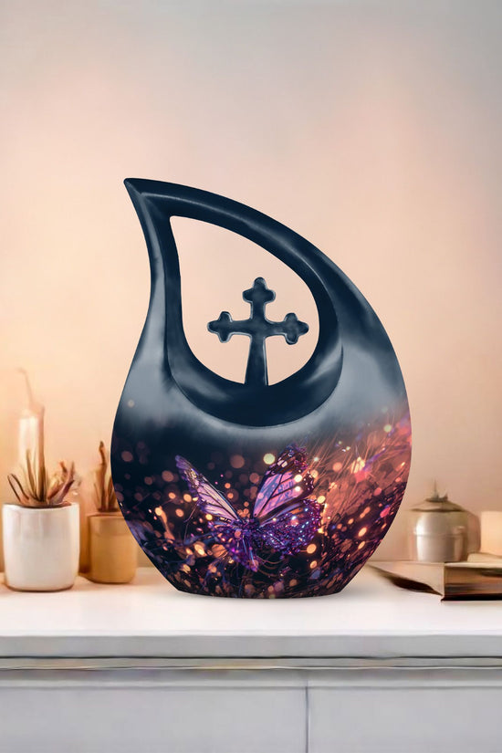 Purple Butterfly Urns For Ashes - Small Urns For Human Ashes Adult Female